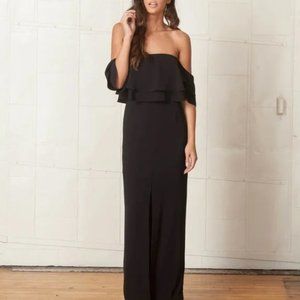 NEW KEEPSAKE the Label Two Fold Maxi Dress w/ Center Split in Black Size S NWOT
